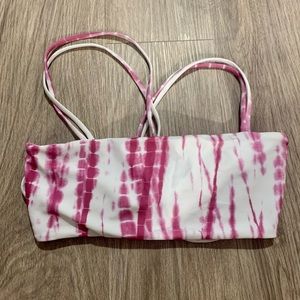Purple and White Tie-Dye Bikini Top